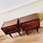 Pair of 1980s Wood Nightstands – Matching Side Tables, Classic Bedroom Storage - Image 2