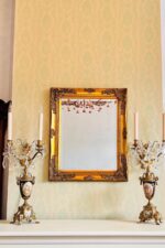 Baroque Style Beveled Wall Mirror – Ornate Wood Frame, Vintage French Accent - Image 4