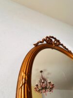 Baroque Ribbon Top Wall Mirror – Ornate French Gold Frame, Wedding Vanity Decor - Image 4