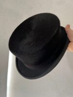 Silk Black Top Hat with Original Box – Classic Formalwear, Vintage 1950s Accessory - Image 5