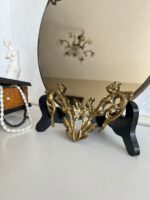 Rococo Brass Wall Mirror – Ornate Oval Frame, Gilded French Style Vanity Decor - Image 5