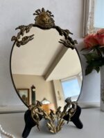 Rococo Brass Wall Mirror – Ornate Oval Frame, Gilded French Style Vanity Decor - Image 4