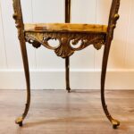 Hollywood Regency Marble Pedestal Table – Onyx Stone Side Table, Tall Accent for Glam Decor - Image 8