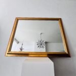 Vintage Wall Golden Mirror with beveled edges, wall hanging, interior design