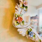 Italian Porcelain Wall Mirror – Mid-Century Venetian Design, Gilded Frame - Image 5