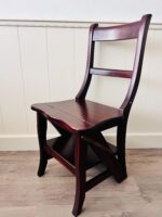 Vintage Library Step Stool, Library Wood Folding Stool, Ladder Collapsible Chair, Interior Design, Home Furniture - Image 3