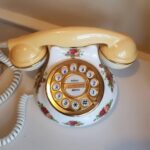 Porcelain Rotary Phone – Royal Albert Telephone by Astral LTD, Floral Dial Home Decor - Image 3
