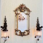 Pair of Gilded Brass Wall Sconces – Rococo French Style, Ornate Hollywood Regency Lighting