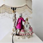 Vintage Dresden Porcelain Table Lamp: Victorian Couple, Made in Germany - Image 6