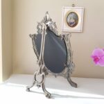 Gothic Table Mirror with Beveled Glass – Freestanding Vintage Metal Frame - Image 7