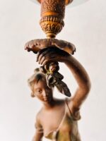 French Mantel Clock with Sculpture and Oil Lamp – Retour Des Hirondelles Belin - Image 6