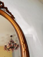 Baroque Ribbon Top Wall Mirror – Ornate French Gold Frame, Wedding Vanity Decor - Image 5