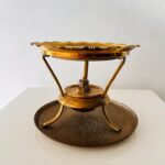 Art Deco Ceramic Teapot Warmer with Brass Stand – 1930s Tabletop Charm - Image 4