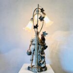 Victorian Couple Table Lamp with 3 Lily Shades – Romantic Figurine Light - Image 8
