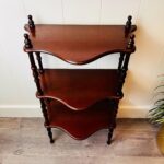 Mahogany Étagère Shelf – Ornate 3-Tier Display Stand, Vintage Plant Rack - Image 2