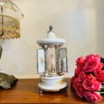 White Enamel Music Box with Ballerina – Reuge Cigarette or Lipstick Holder, Made in Italy