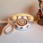 Porcelain Rotary Phone – Royal Albert Telephone by Astral LTD, Floral Dial Home Decor