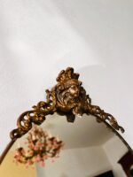 Italian Brass Wall Mirror with Cherub Motif – Ornate Vintage Accent Piece - Image 4