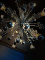 Chrome Sputnik Chandelier – 1970s Atomic Space Age Pendant Light - Image 3