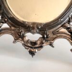 Vintage Beveled Mirror Freestanding Silver Plated Frame Mod Depose Signed Pavot - Image 4