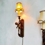 Bronze Putti Wall Sconces – Italian Cherub Candle Holders, Brevettato Pair