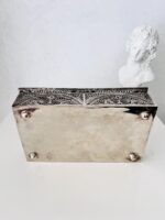 Silver-plated Filigree Vintage Jewelry Box: Vanity Trinket Box - Image 8