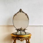 Baroque Oval Wall Mirror with Ornate Crest – Gilt Frame, Rococo Vanity Decor - Image 2
