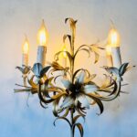 Tall Brass Candelabra Torchiere Lamp Handcrafted Vintage Regency Light - Image 3