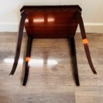 Italian Inlaid Wood Musical Table – Marquetry Accent, Petite Vintage Side Table - Image 9