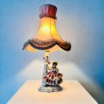 Dresden Porcelain Lady Figurine Lamp: Lace Victorian Style, Made in Germany